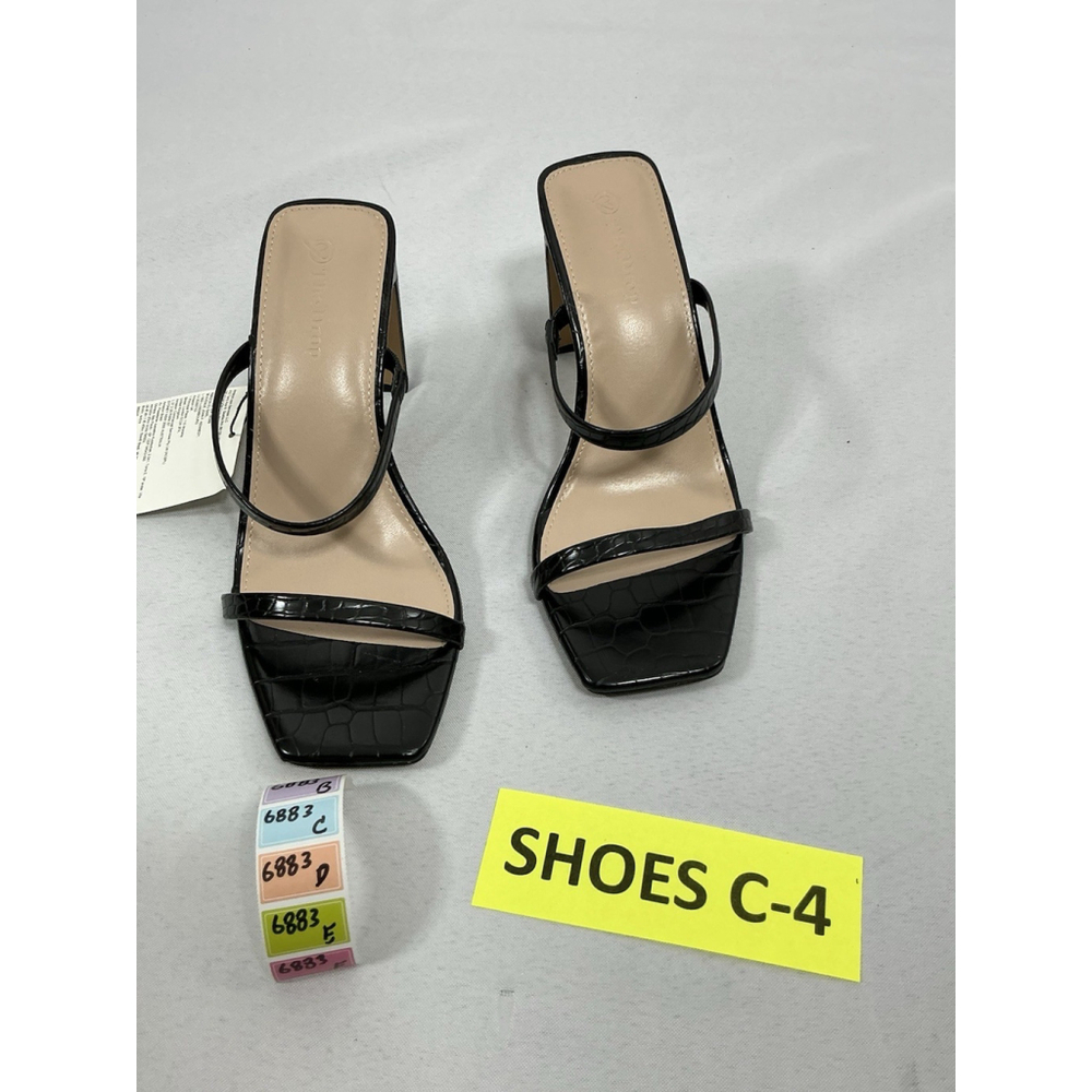 Womans New With Tags The Drop Strappy Slip On Sandals 6.5 Black Snake Skin